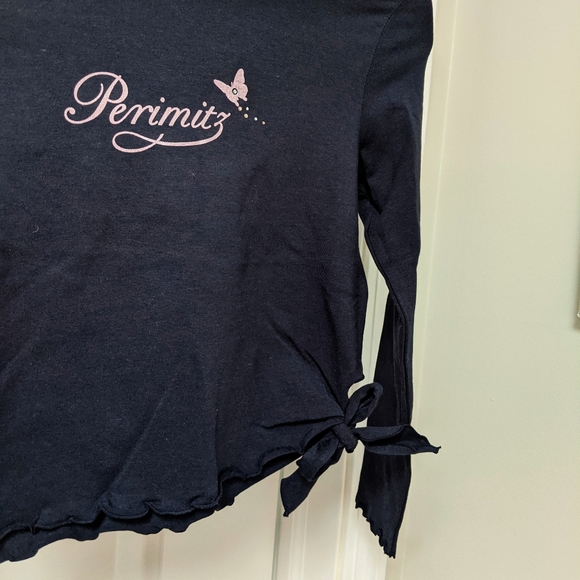 NWOT Girls Navy Scallop Crop Top - Picture 4 of 13